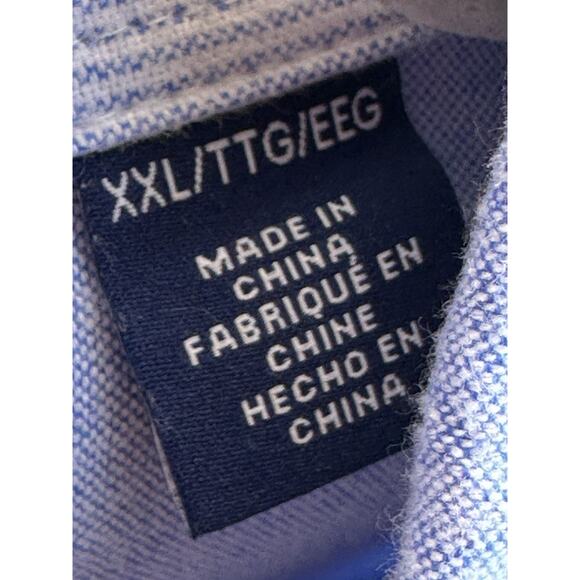 Chaps Ralph Lauren Untucked Blue Cotton Button Down LS Shirt Mens XXL - Picture 3 of 8